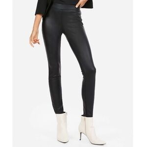 Express Black Faux Leather Scuba Leggings, Size Small